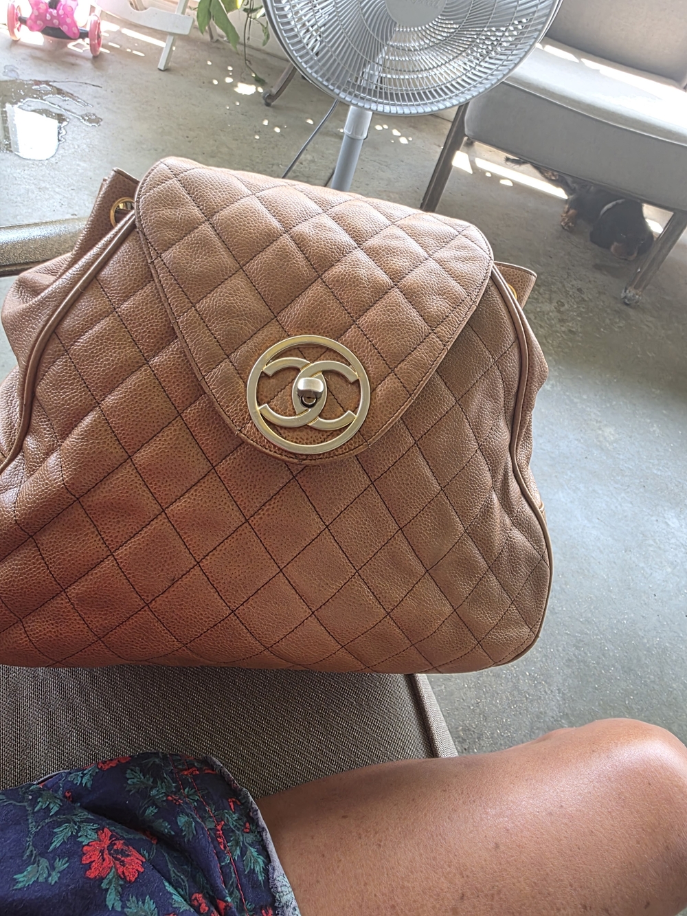 CHANEL Quilted Brown Leather Backpack with Gold CC Emblem - Picture 2 of 16